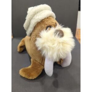 1985 Schmid Artic Antics Walrus Stuffed Animal, With Hat, Embroidered Eyes